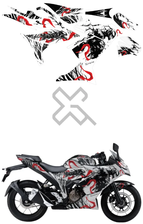 Venom Edition Full Body Sticker Compatible with Gixxer SF250 | Made In Premium Gloss Vinyl With FPF(Fade Protection Film), Water Proof, Precut Sticker, Pack of 1 Compatible with Both Side 